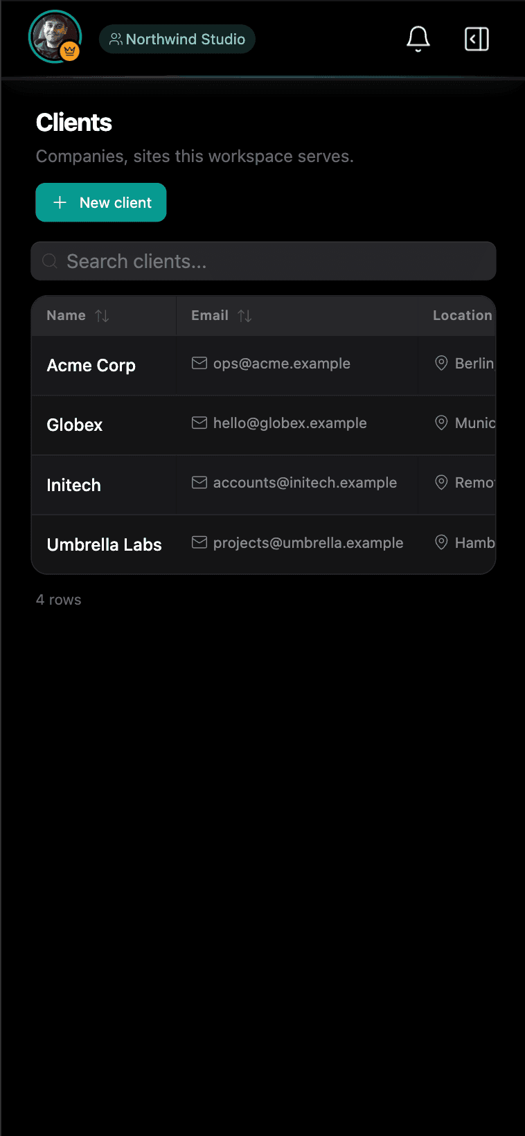 Clock-M clients list